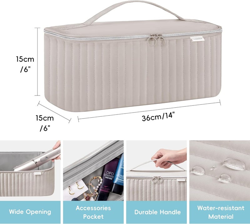 Lexeeco Travel Carrying Case for Hair Dryer Shark Flexstyle Dyson Airwrap Brush Hair Accessories Tools Storage Bag for Revlon Hairdryer Styler Organizer (Camel) - Image 4